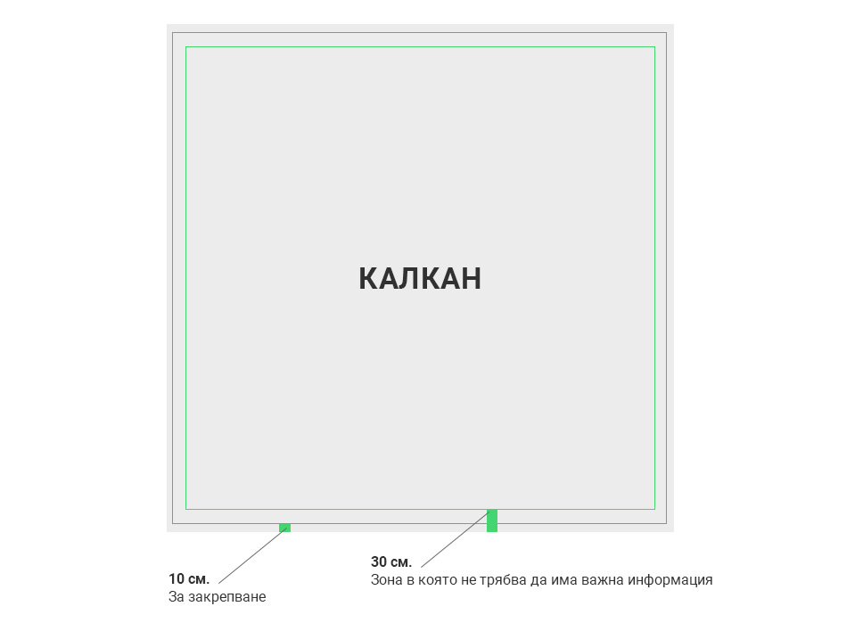 Размери калкан реклама